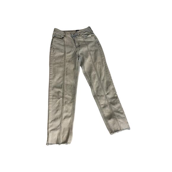 Y2K Vintage Inspired High Rise Mom Jeans Gray Seam Detail S.O.N.G. Size 5/27 - Picture 3 of 7